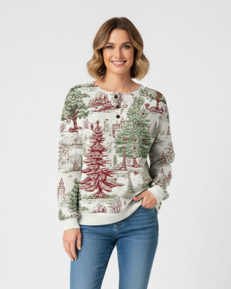 Pulover damă Quinlyn din tricot cu model gofrat gros – Interior moale periat și căldură pentru toamnă/iarnă