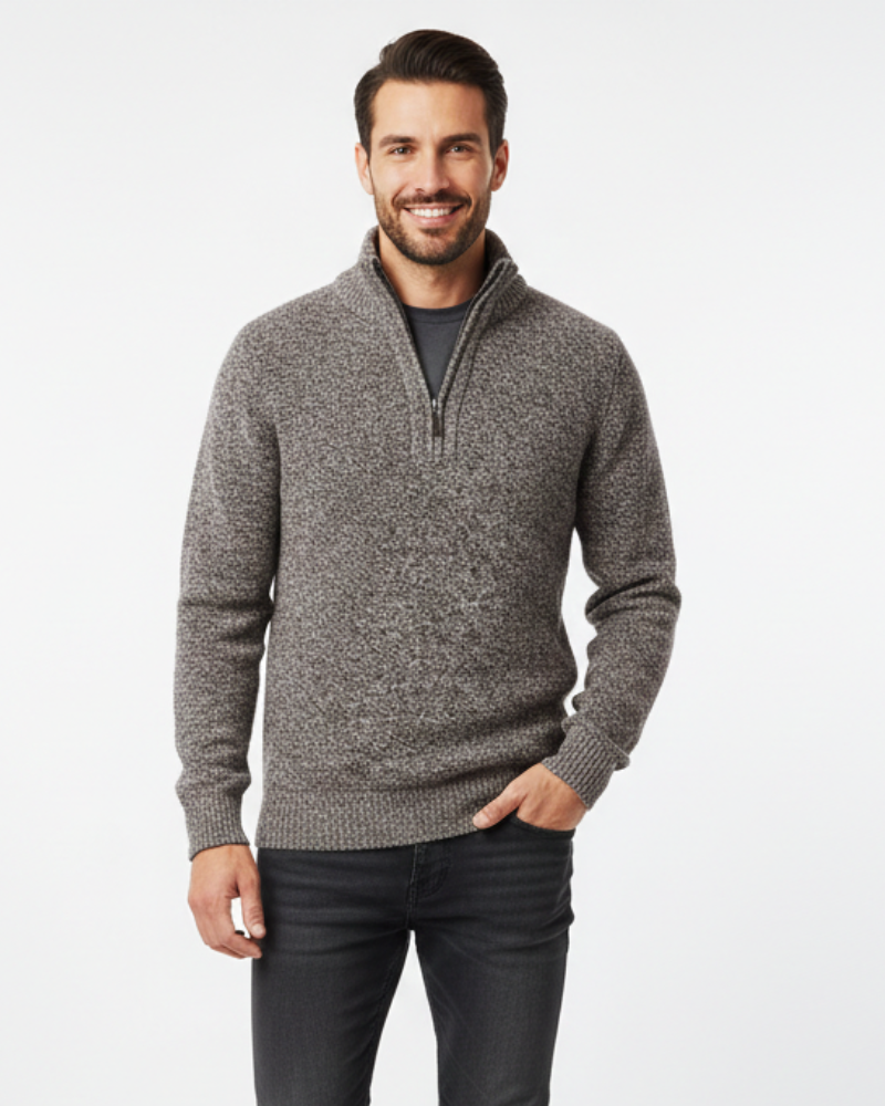 Evan Pull Homme Demi-Zip – Teplá a Pohodlná Mikina s Polovičným Zipsom, Regular Strih v Nadčasovom Štýle