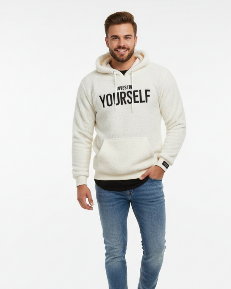 Hanorac Raf pentru bărbați casual – Hanorac confortabil cu glugă, text inspirațional și buzunar cangur