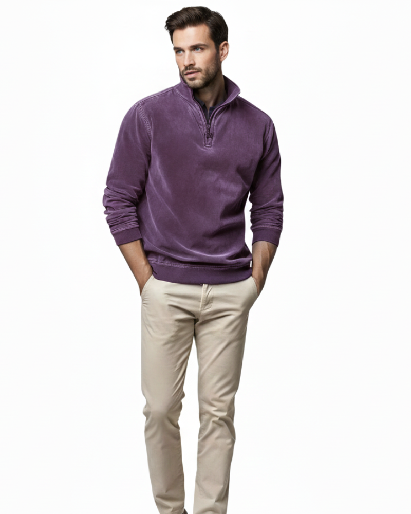 Luka Pull Polaire Homme à Quart de Zip – Sweat Chaud Regular Fit Casual Automne & Hiver