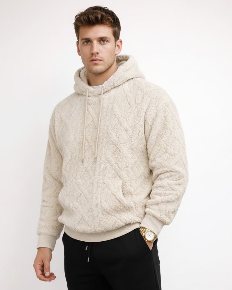 Ernie Herre Hættetrøje i Fleece Strik – Varm Casual & Streetwear Hoodie til Vinter