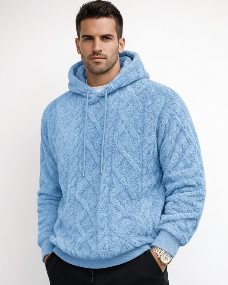 Ernie Herre Hættetrøje i Fleece Strik – Varm Casual & Streetwear Hoodie til Vinter