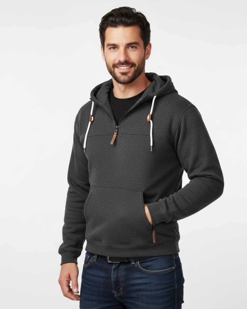 Jess Hettegenser Hiver Herre – Varm Hettegenser med Glidelåslommer & Sportslig Stil
