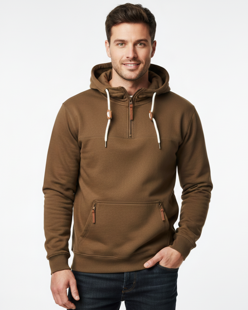 Jess Hettegenser Hiver Herre – Varm Hettegenser med Glidelåslommer & Sportslig Stil