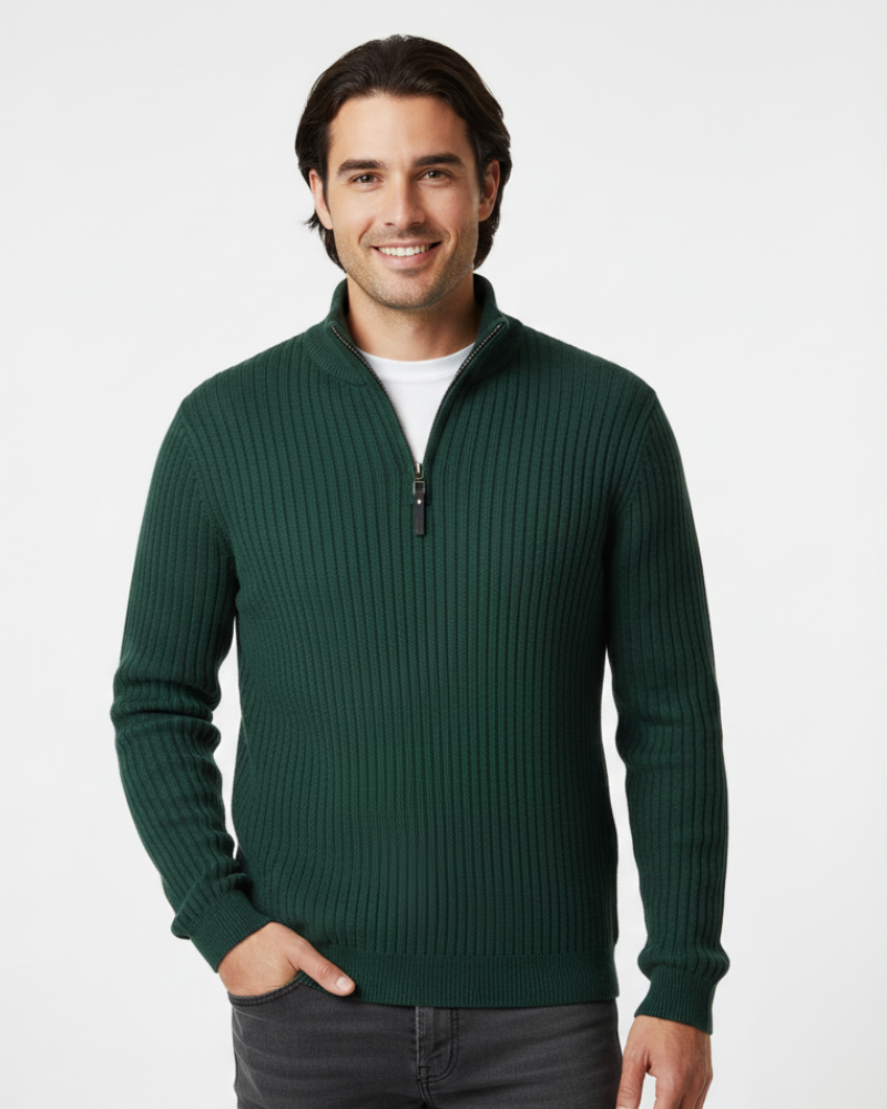 Arjay Pull Demi-Zip Herre – Sweatshirt med Høj Krave, Ribstrikkede Ærmer & Alsidig Stil