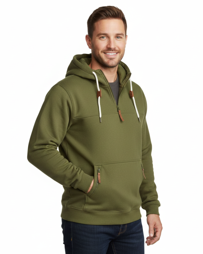 Jess Hettegenser Hiver Herre – Varm Hettegenser med Glidelåslommer & Sportslig Stil