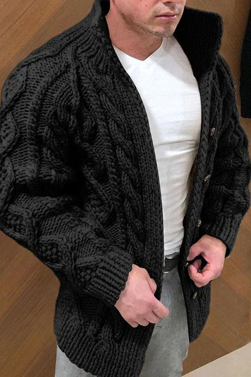 Carl Cardigan Homme – Gilet Doux & Chaud en Maille Premium, Style Classique Automne-Hiver