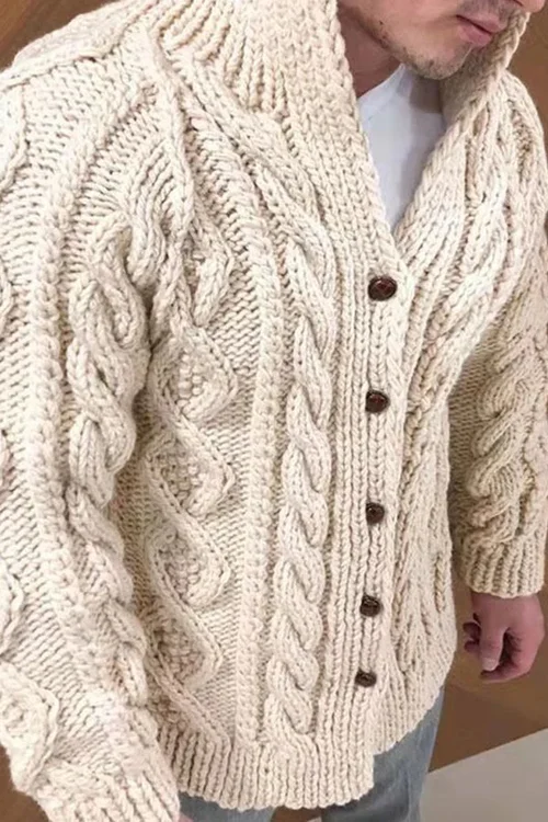 Carl Cardigan Homme – Gilet Doux & Chaud en Maille Premium, Style Classique Automne-Hiver