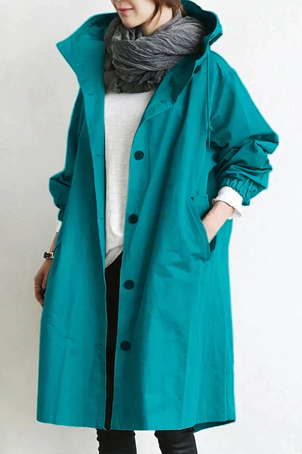 Elizabeth Manteau de Pluie Femme – Imperméable Urbain avec Capuche Oversize Respirante