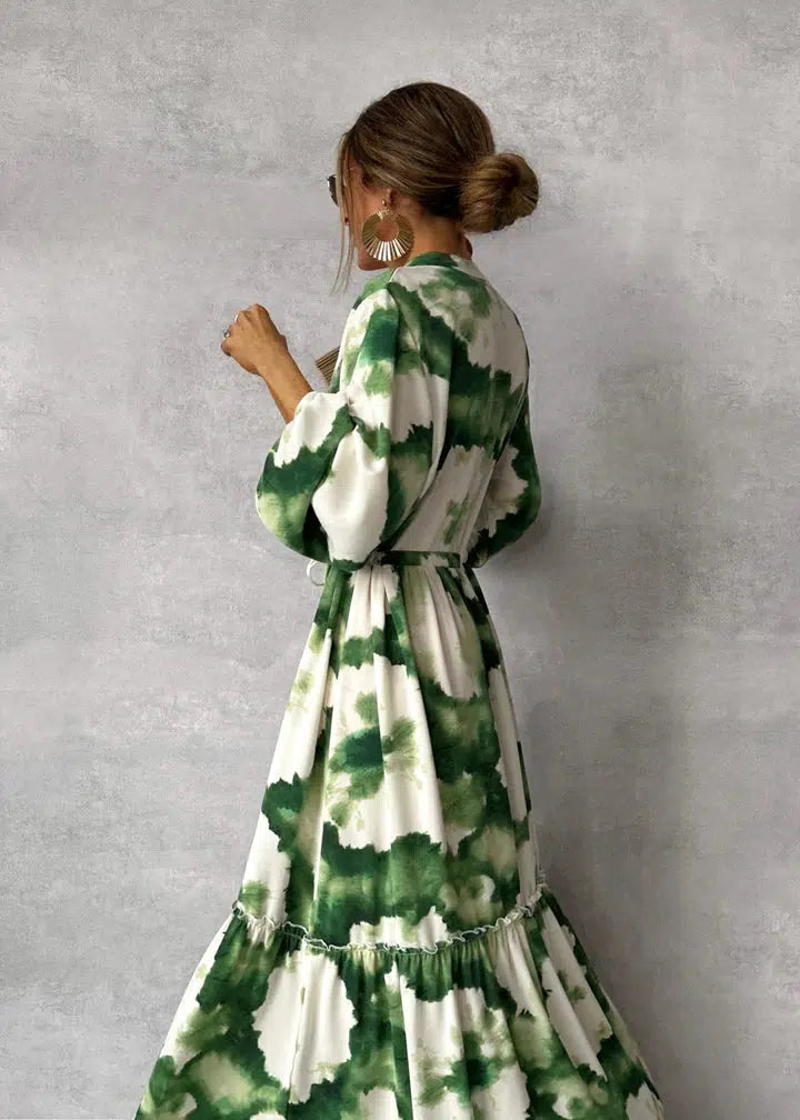 Patricia Robe Maxi Femme - Manches Longues, Výstřih do V - Elegantní a Plynulý Design pro Formální Události