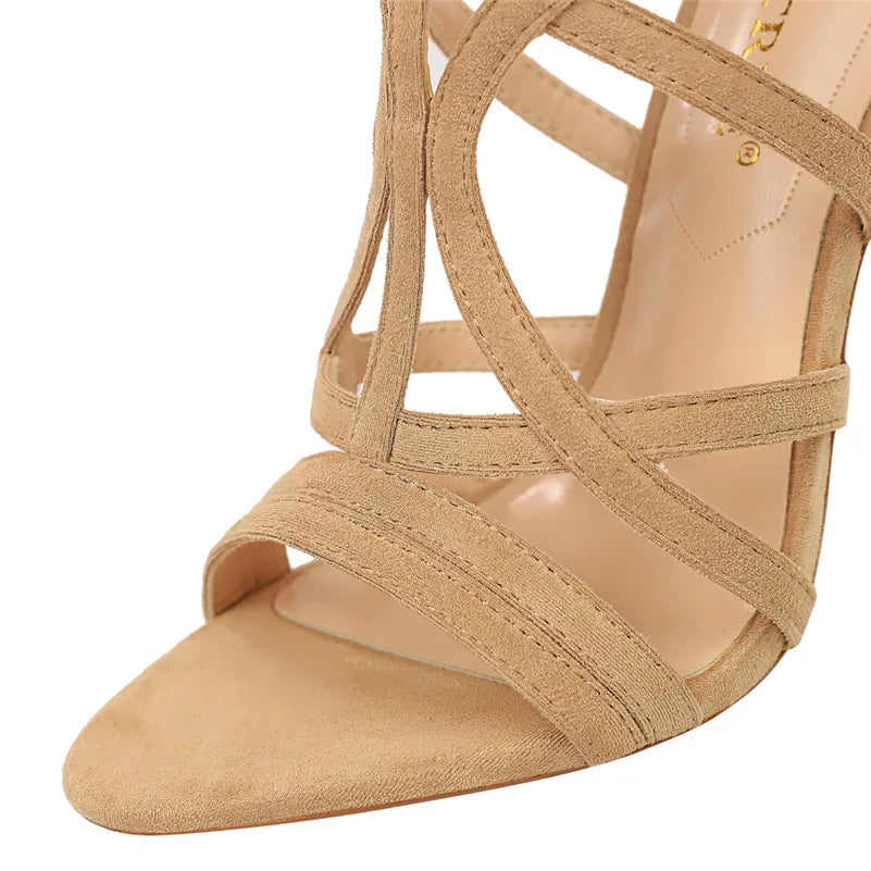 Sandały damskie na obcasie Natalie – eleganckie sandały typu gladiator z odkrytymi palcami i nowoczesnym stylem