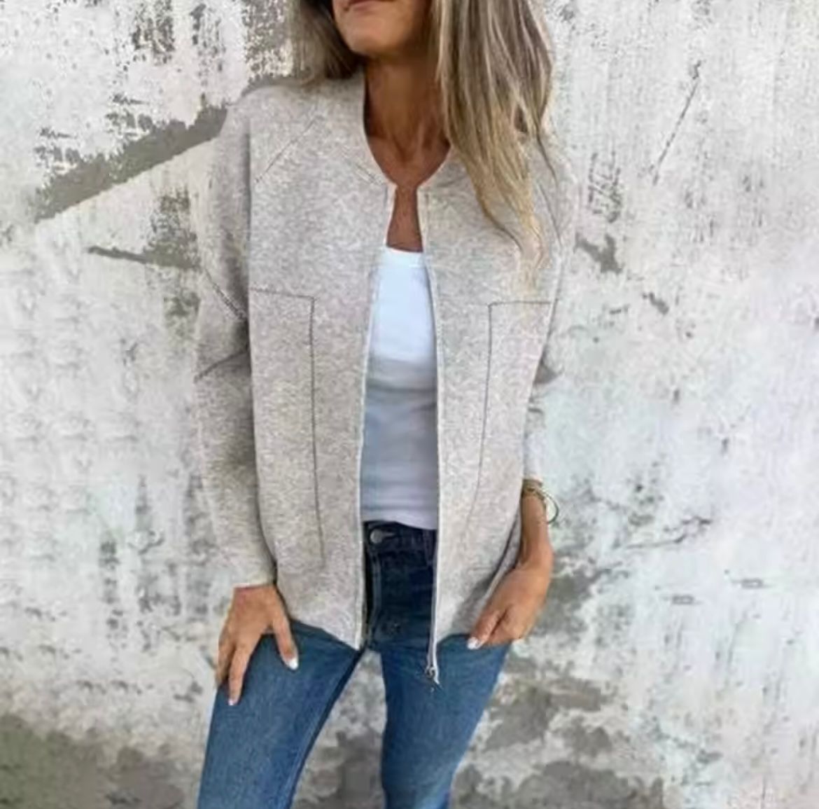 Amina Veste Zippée Femme – Manteau Chaud Imperméable avec Doublure Isolante