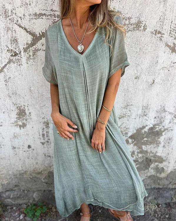 Alba Robe Bohème Femme – 100% Økologisk hør med flatterende pasform & åndbart øko-komfort stof