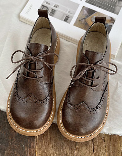 Liza Sapatos Mulher – Estilo Oxford Richelieu Elegantes com Detalhes Brogue e Conforto