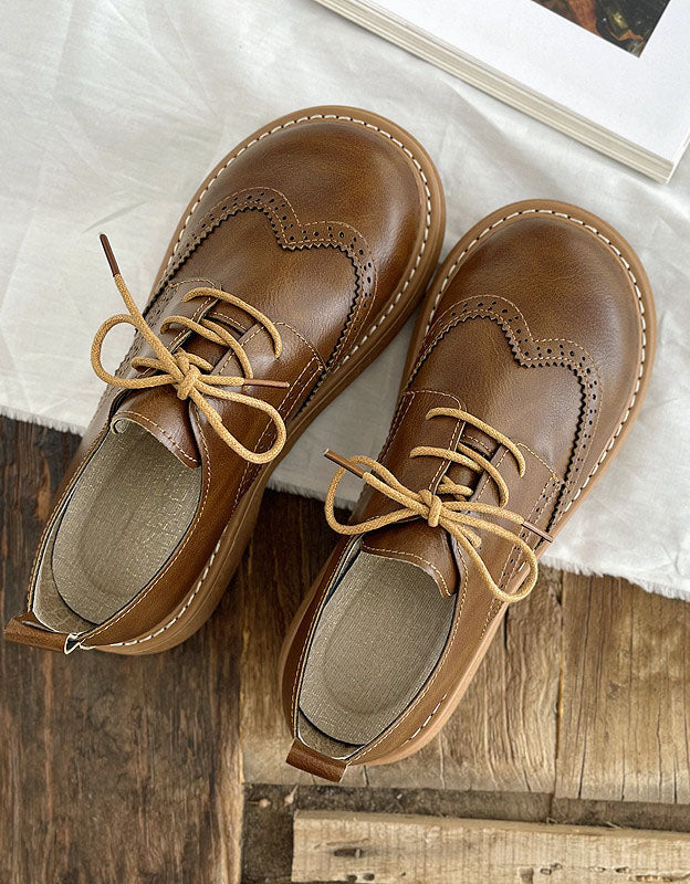 Liza Sapatos Mulher – Estilo Oxford Richelieu Elegantes com Detalhes Brogue e Conforto