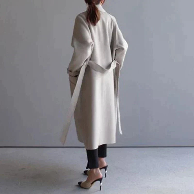 Isabelle Femme Manteau Largo en Lana – Élégant & Confortable Manteau d’Hiver Intemporel