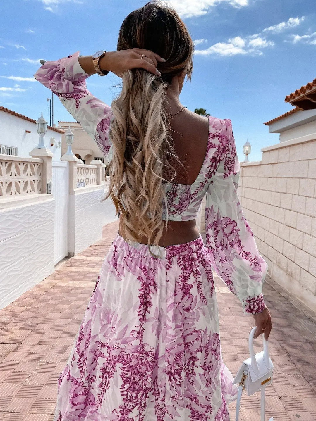 Fioraelle Robe Longue Femme – Elegant langærmet gæstekjole til bryllupper