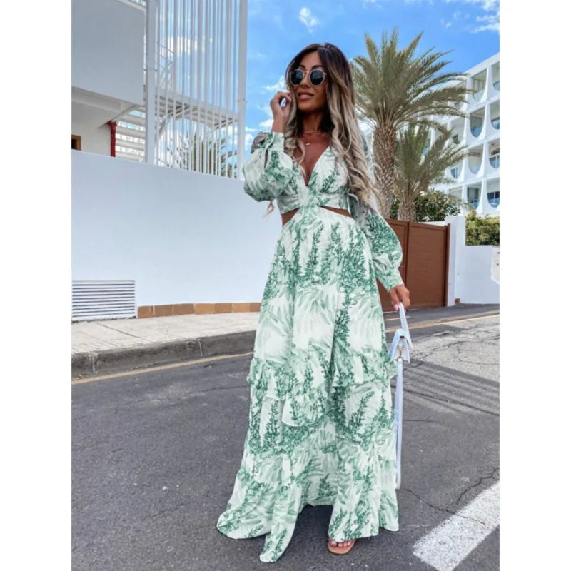 Fioraelle Robe Longue Femme – Elegant langærmet gæstekjole til bryllupper