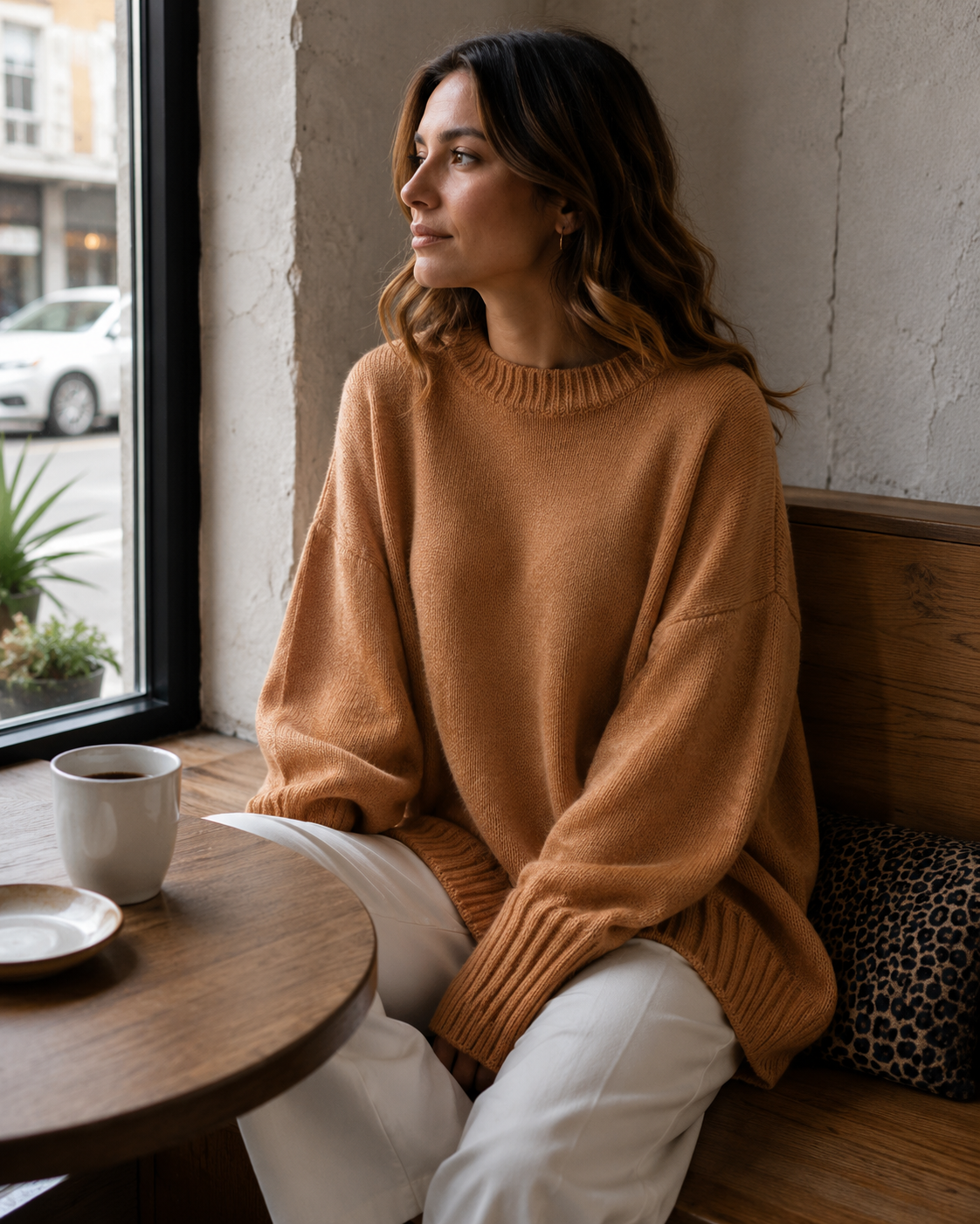 Waverly-Pull-Poncho für Damen – weicher Strick, Fledermausärmel & asymmetrischer Saum