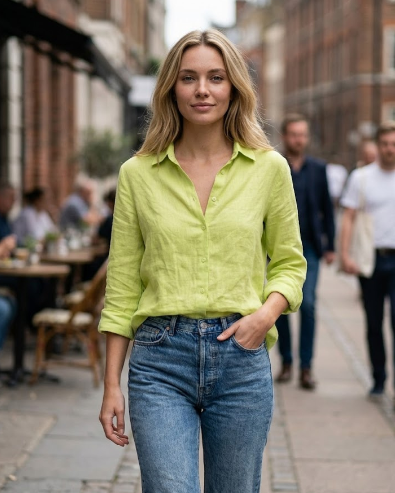 Blusa Jecca para Mujer con Botones – Camisa Elegante de Manga Larga, Corte Ajustado y Chic