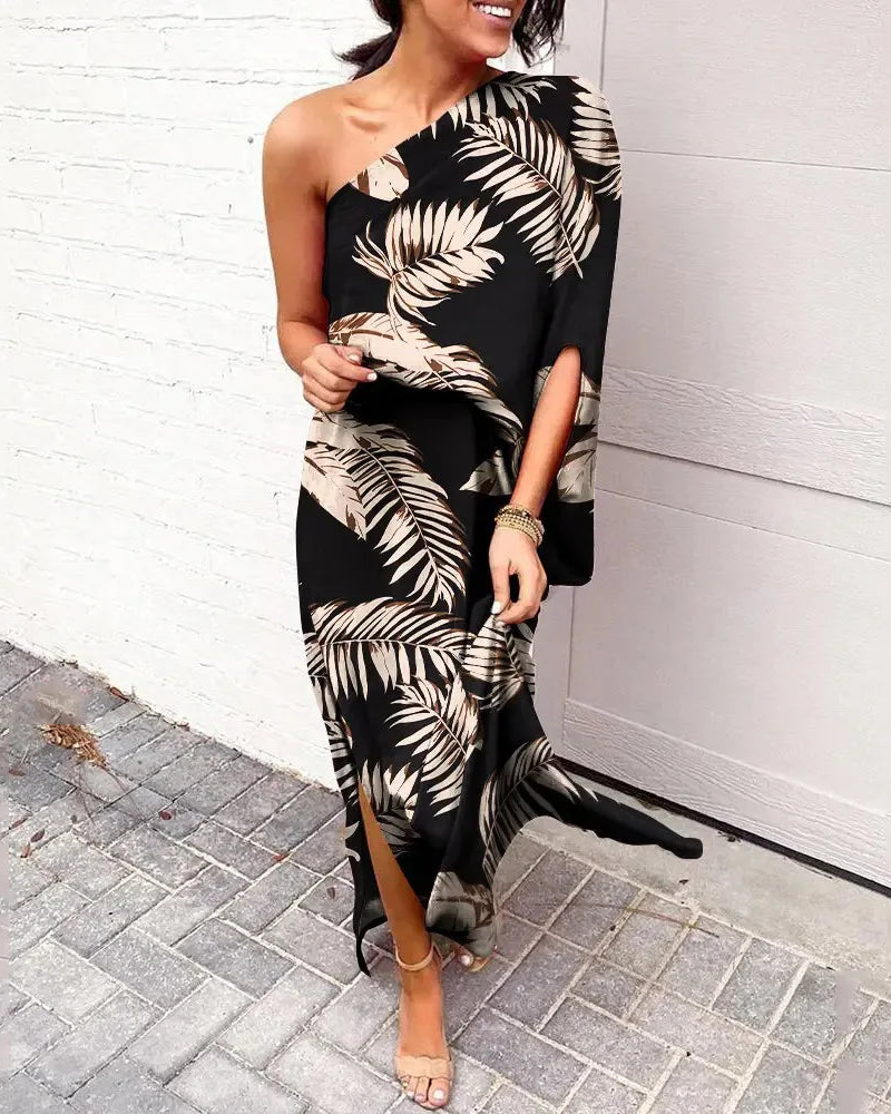 Verna Robe Une Épaule Femme – Robe Élégante Fluide, Coupe Ample & Style Chic