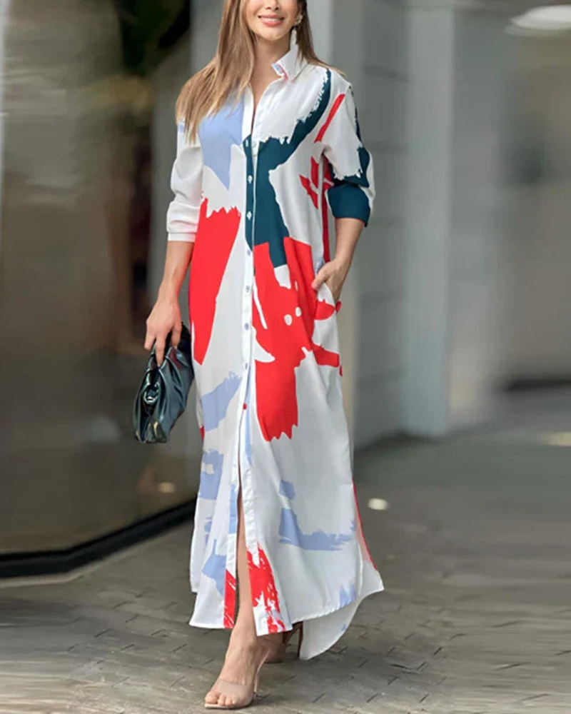 Elora Robe Élégante Femme – Robe Fluide avec Poches, Style Polyvalent & Confort