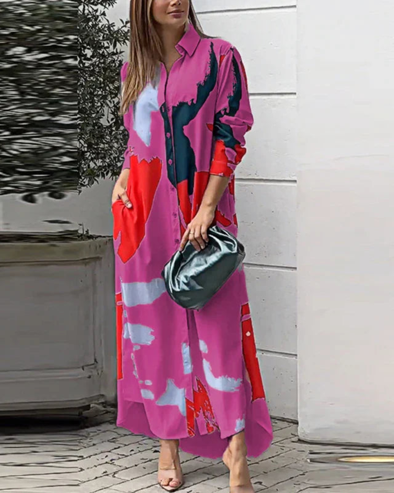 Elora Robe Élégante Femme – Robe Fluide avec Poches, Style Polyvalent & Confort