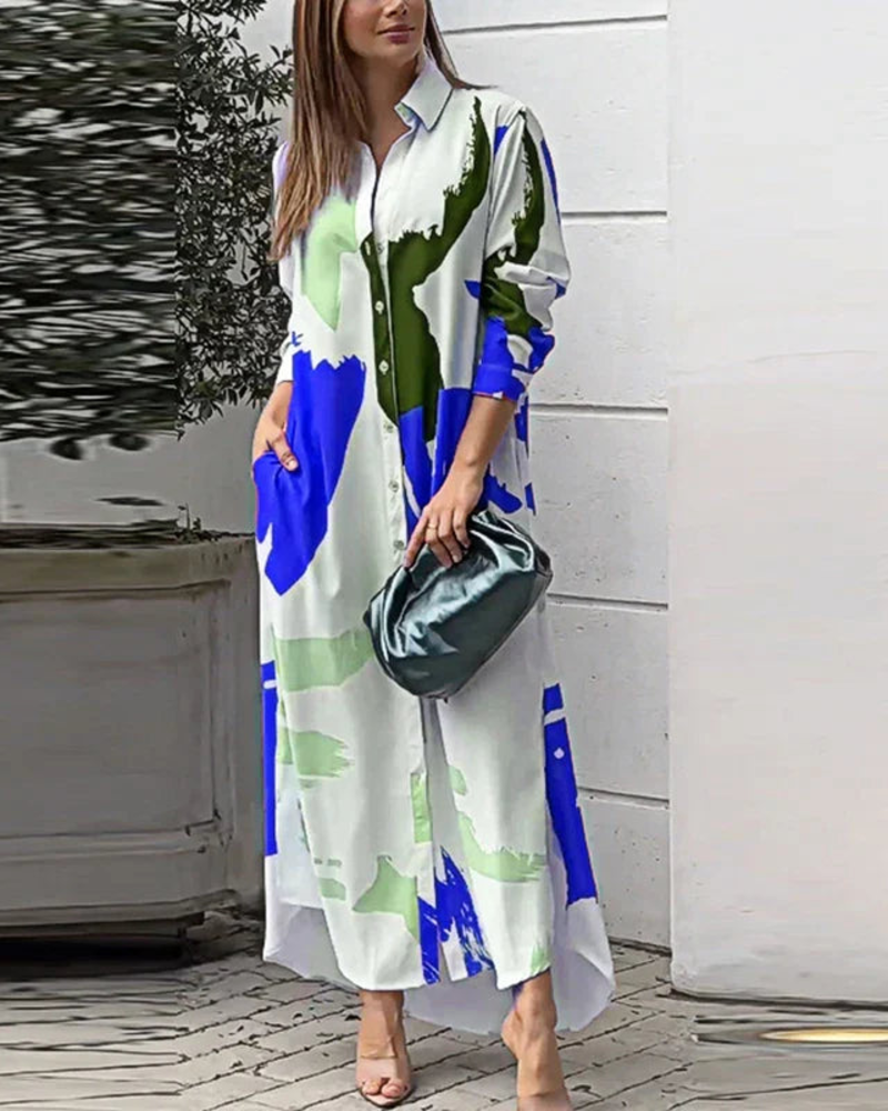 Elora Robe Élégante Femme – Robe Fluide avec Poches, Style Polyvalent & Confort
