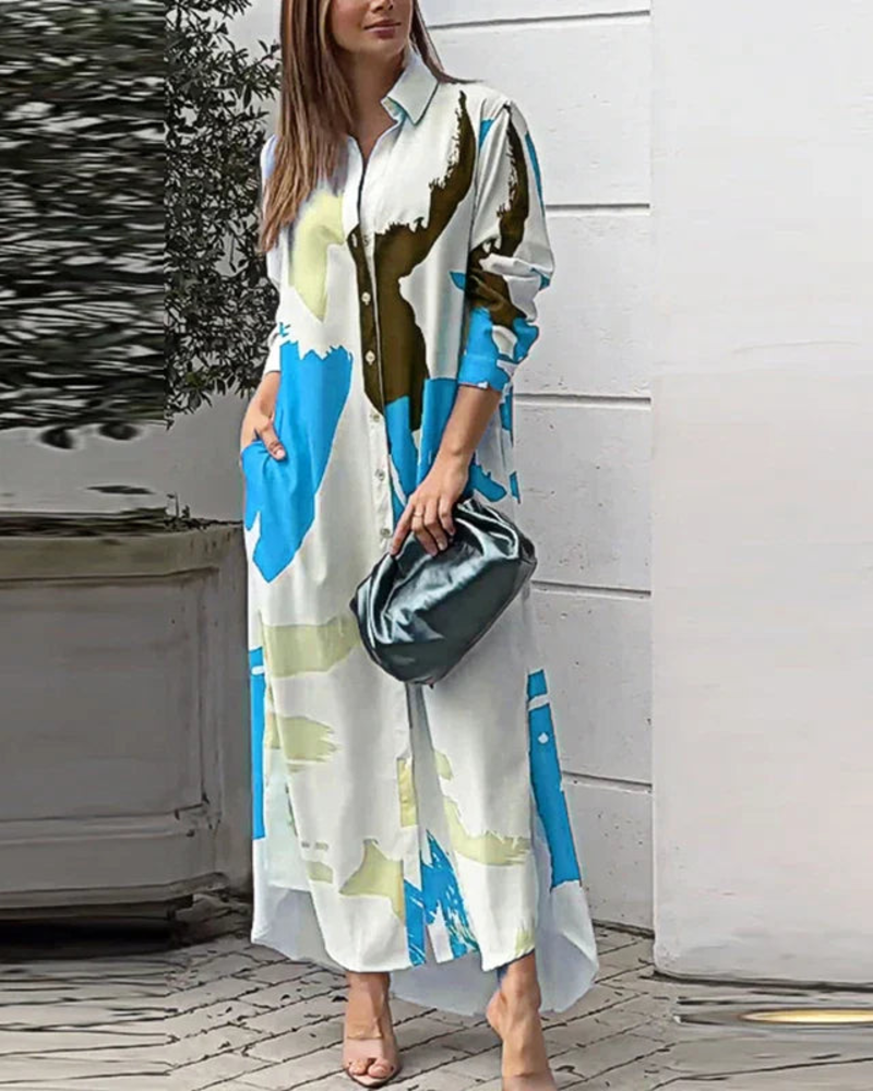 Elora Robe Élégante Femme – Robe Fluide avec Poches, Style Polyvalent & Confort