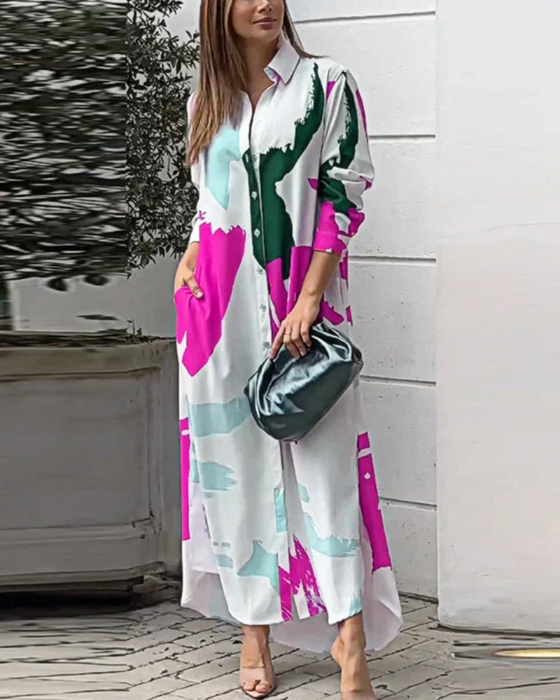 Elora Robe Élégante Femme – Robe Fluide avec Poches, Style Polyvalent & Confort