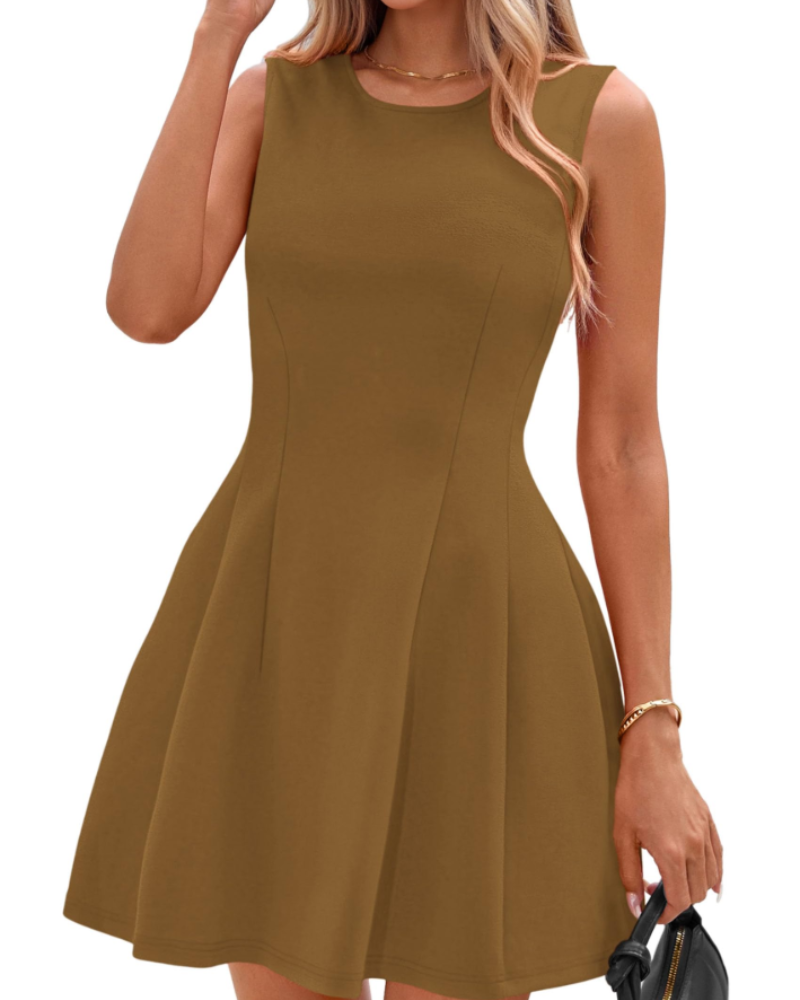 Sophie Women's Dress – Elegant Sleeveless Short A-Line Business Casual Stretch Dress