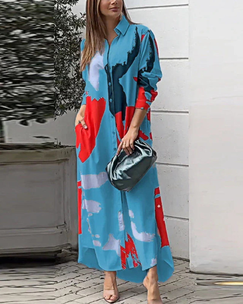 Elora Robe Élégante Femme – Robe Fluide avec Poches, Style Polyvalent & Confort