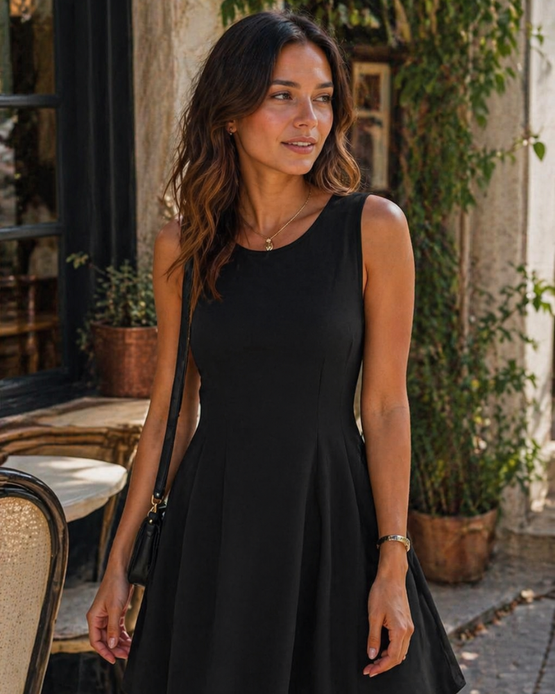 Sophie Women's Dress – Elegant Sleeveless Short A-Line Business Casual Stretch Dress