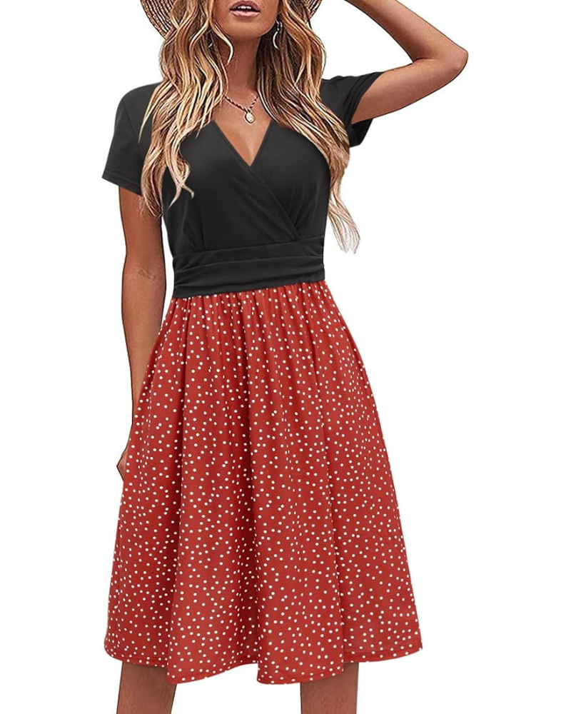 Genesis Women's Robe – Floral Print, Crossed V-Neck & Pockets Elegant A-Line Cut