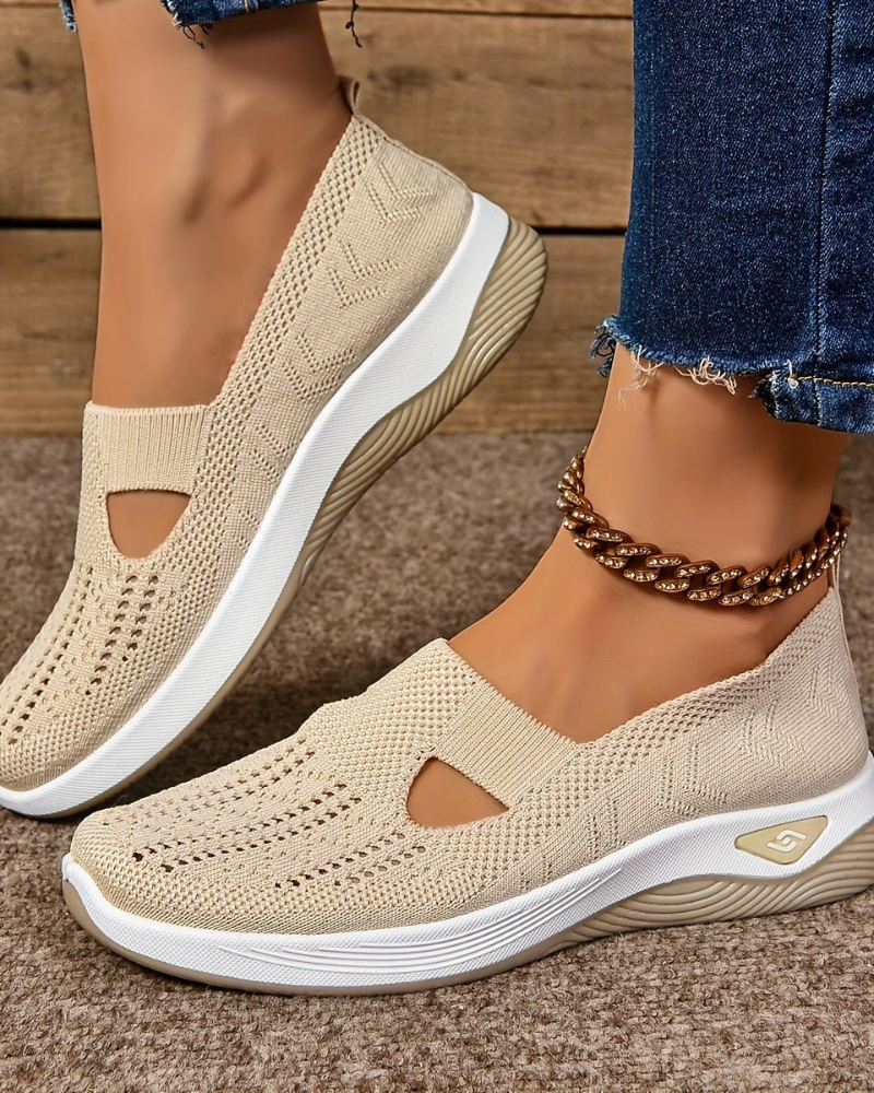 Lucresia Baskets Slip-On Femme – Chaussures à Semelle Compensée, Respirantes & Confort