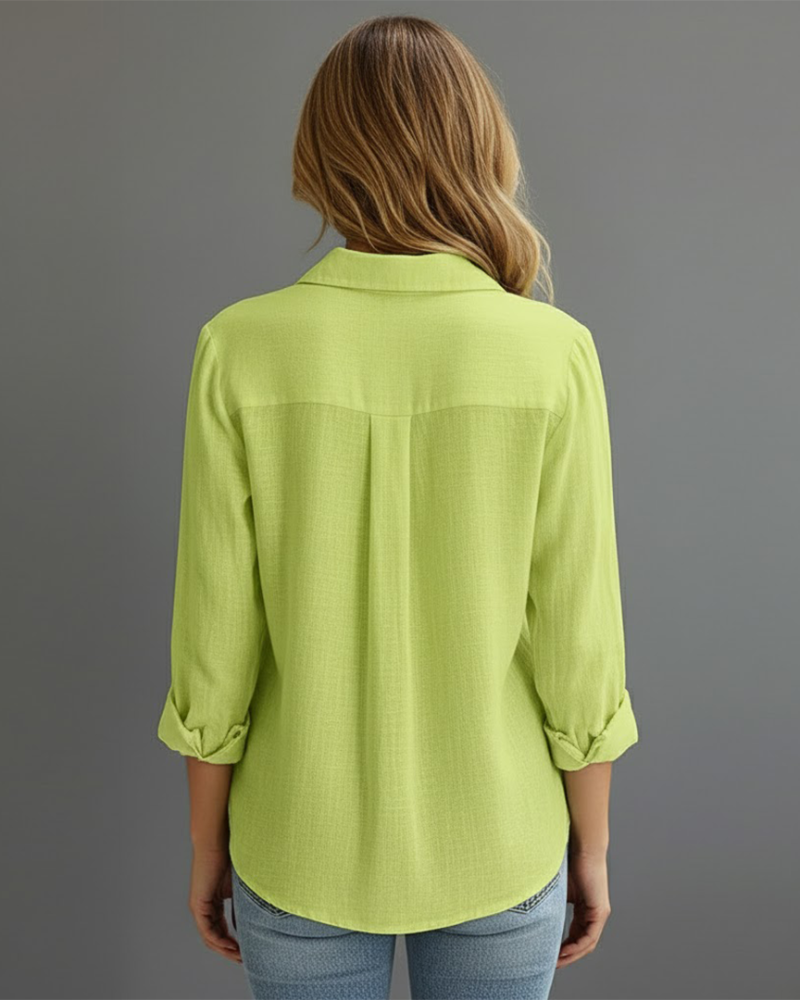 Blusa Jecca para Mujer con Botones – Camisa Elegante de Manga Larga, Corte Ajustado y Chic