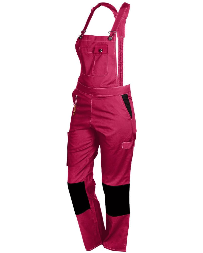 Henrietta Women’s Work Overalls – Pink & Black, Tool Holder, Phone Pocket, Size M