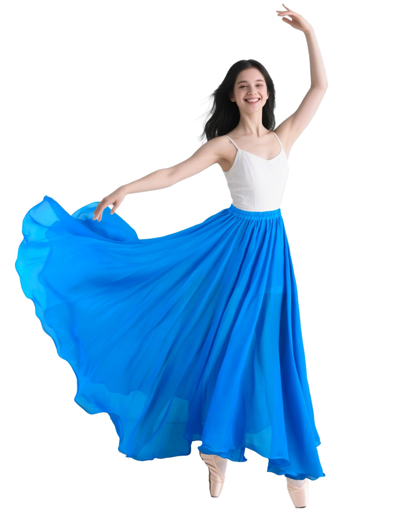 Dámská taneční sukně Isadora – splývavý šifon, elastický pas, flamenco a orientální tanec