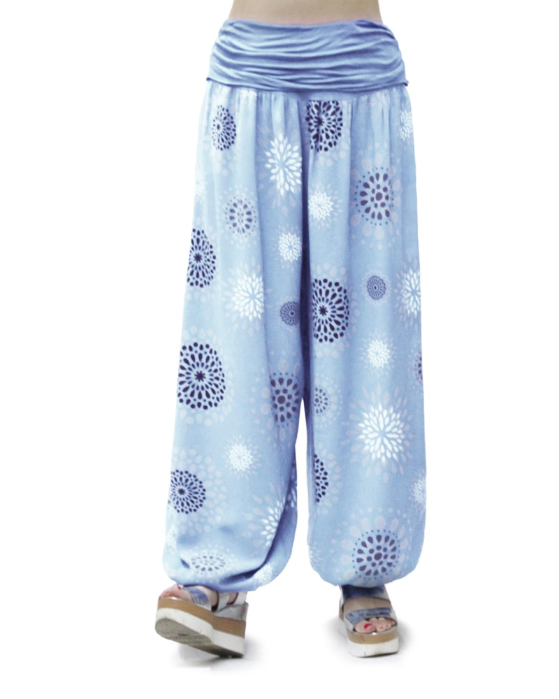 Bellamy Pantalon Sarouel Femme – 100% Viscose Coupe Ample Taille Élastique Yoga Été