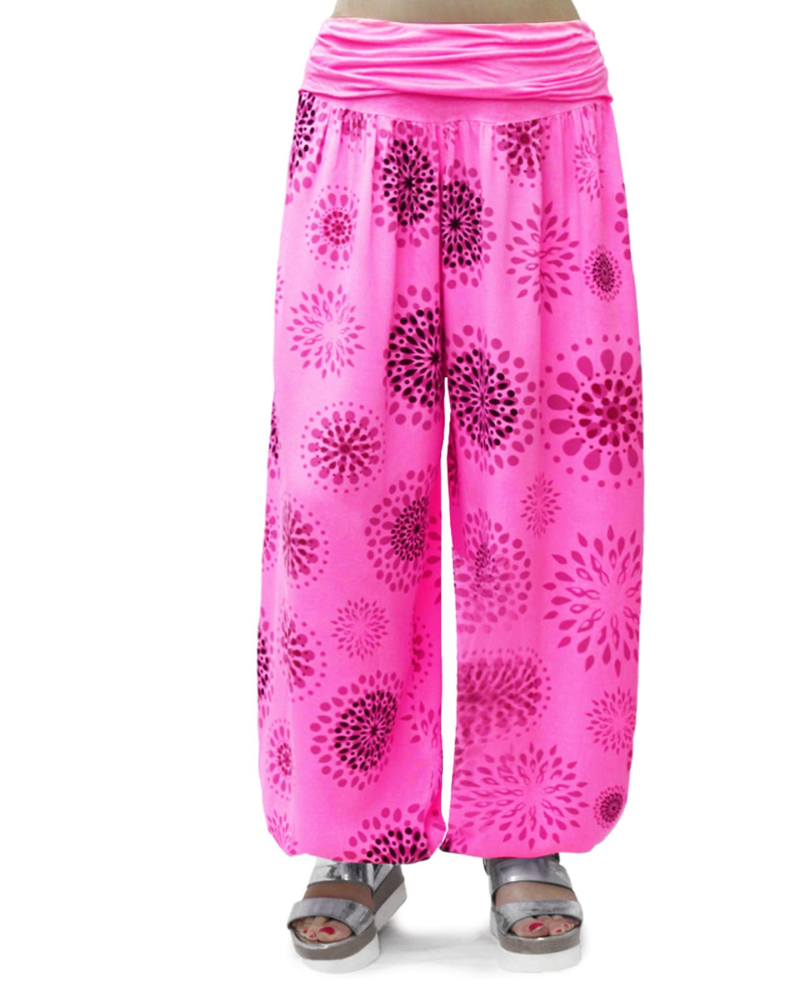 Bellamy Pantalon Sarouel Femme – 100% Viscose Coupe Ample Taille Élastique Yoga Été