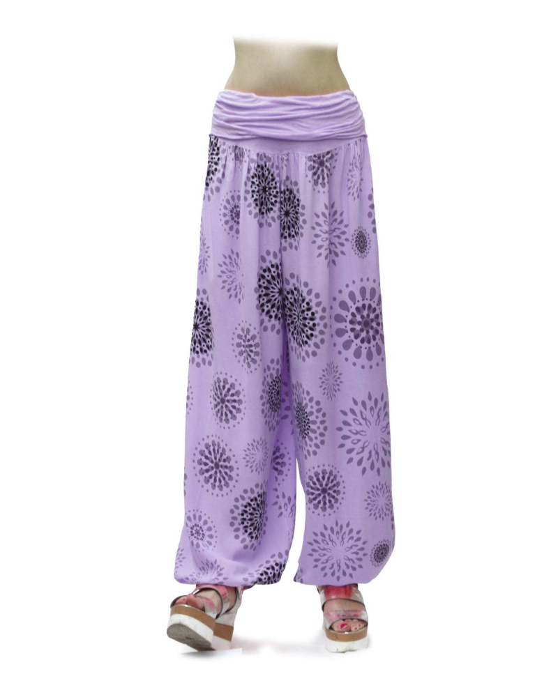Bellamy Pantalon Sarouel Femme – 100% Viscose Coupe Ample Taille Élastique Yoga Été