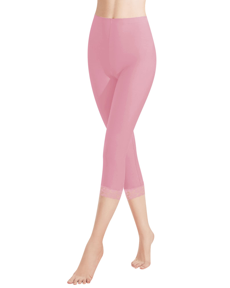 Tinsley 3/4-Leggings für Damen – Hoher Bund aus dehnbarer Baumwolle mit atmungsaktiver Spitze