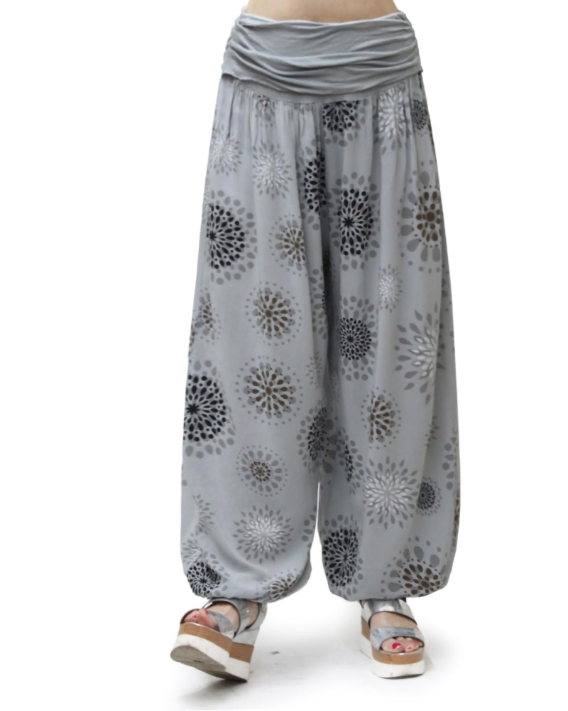 Bellamy Pantalon Sarouel Femme – 100% Viscose Coupe Ample Taille Élastique Yoga Été