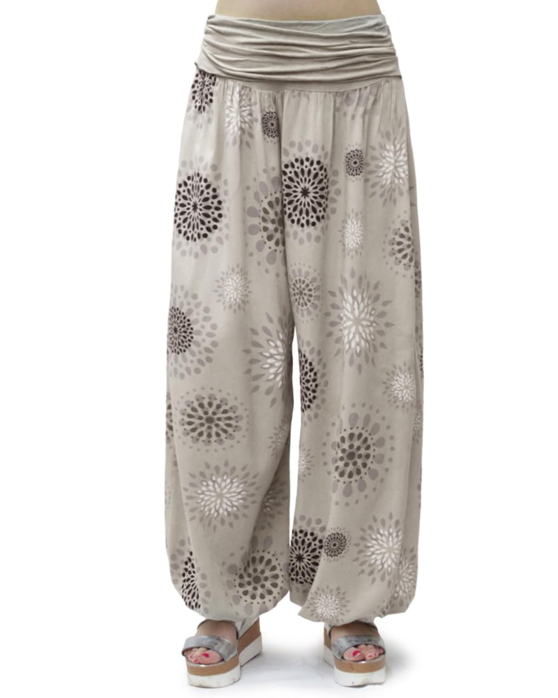 Bellamy Pantalon Sarouel Femme – 100% Viscose Coupe Ample Taille Élastique Yoga Été