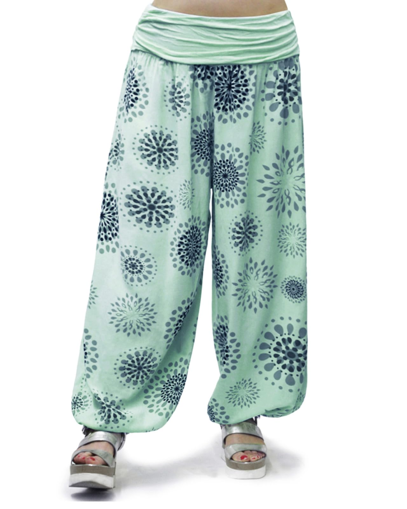 Bellamy Pantalon Sarouel Femme – 100% Viscose Coupe Ample Taille Élastique Yoga Été