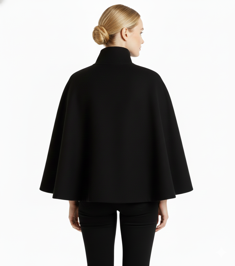 Ivanna Manteau Lana Mujer – Cuello Alto Elegante con Cinturón Desmontable y Corte Casual