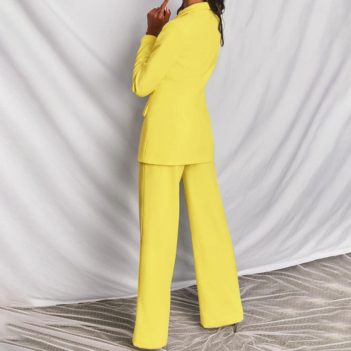 Aitana Ensemble Femme Sacou & Pantalon – Ținută Șic cu Pantaloni Largi pentru Birou & Evenimente