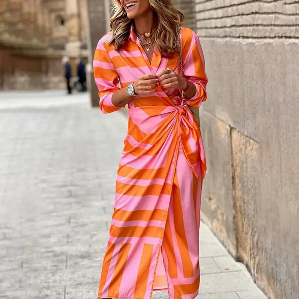 Jasmin Robe Femme – Vestido elegante con estampado simétrico y corte cómodo para todas las estaciones