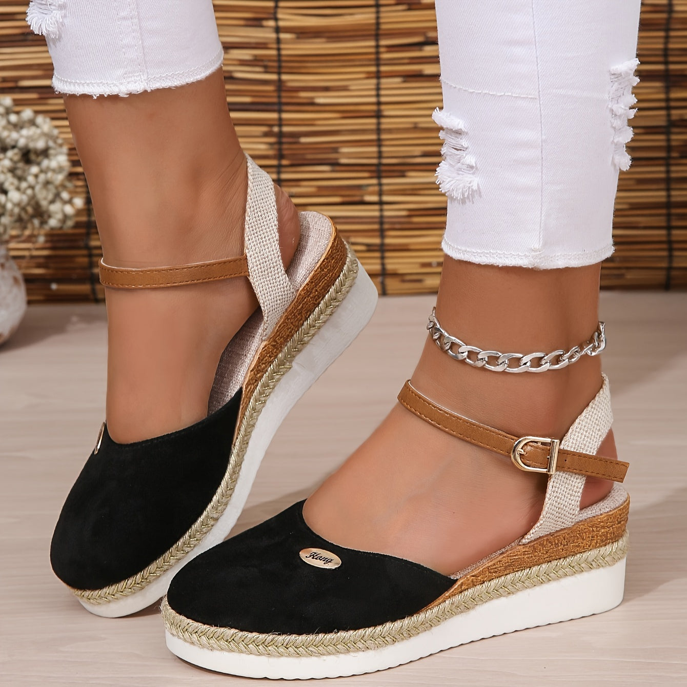 Zanira Sandales Femme – Sandalen mit Keilabsatz, geschlossene Spitze, schick und bequem für den Sommer