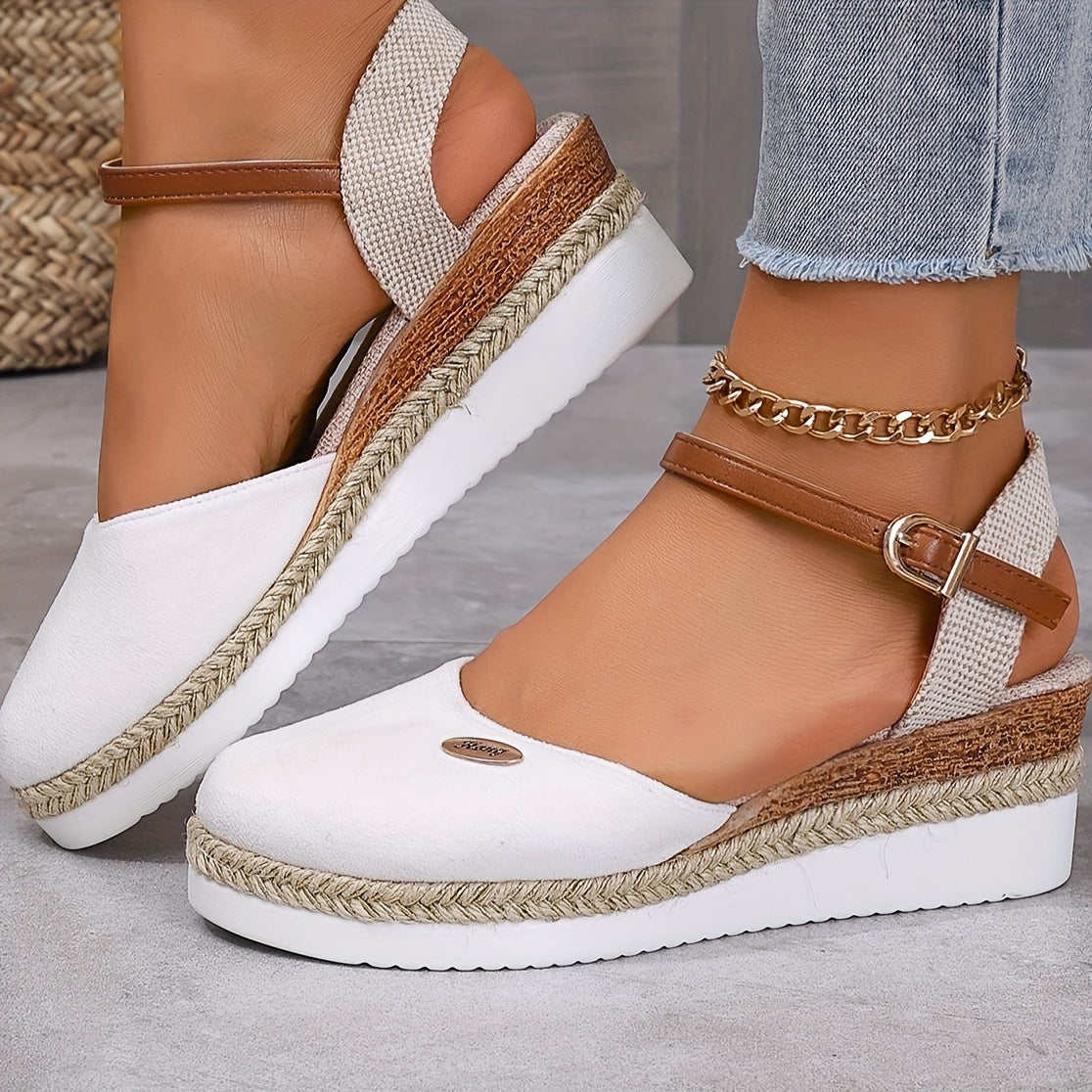 Zanira Sandales Femme – Sandalen mit Keilabsatz, geschlossene Spitze, schick und bequem für den Sommer